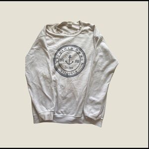 White navy crewneck from Virginia Beach